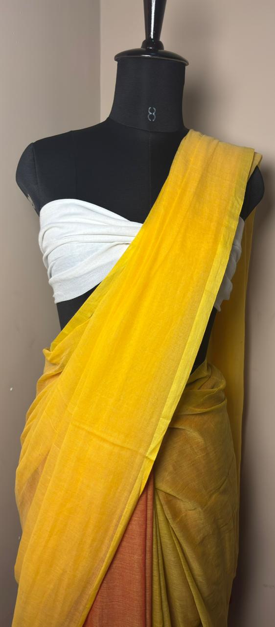 Sunshine Yellow Ombre Saree