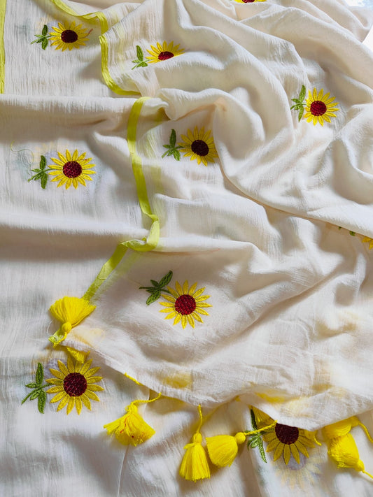 Sunflower 🌻 mul cotton saree