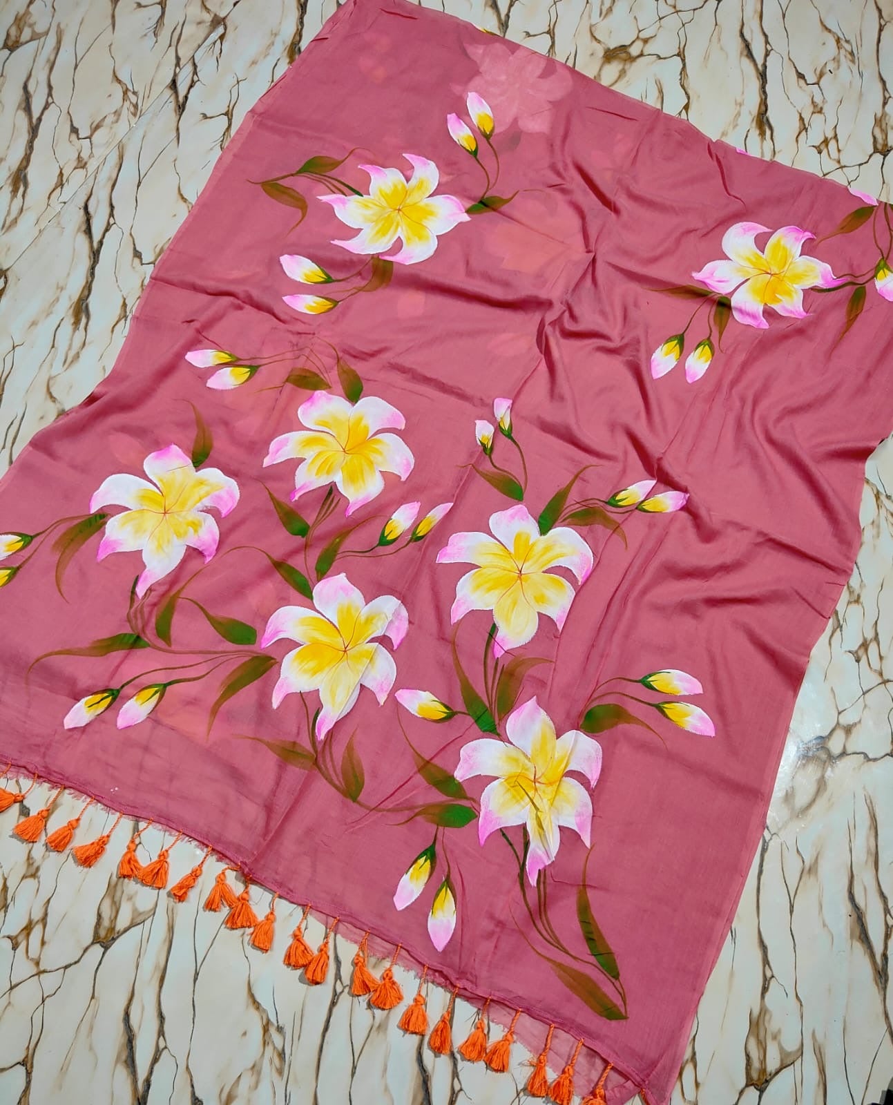 Hand painted saree