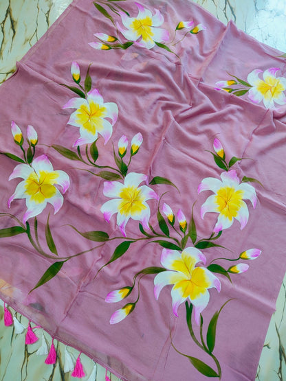 Hand painted saree