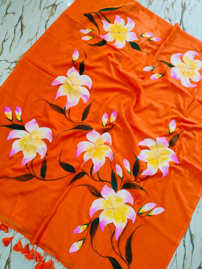 Hand painted saree