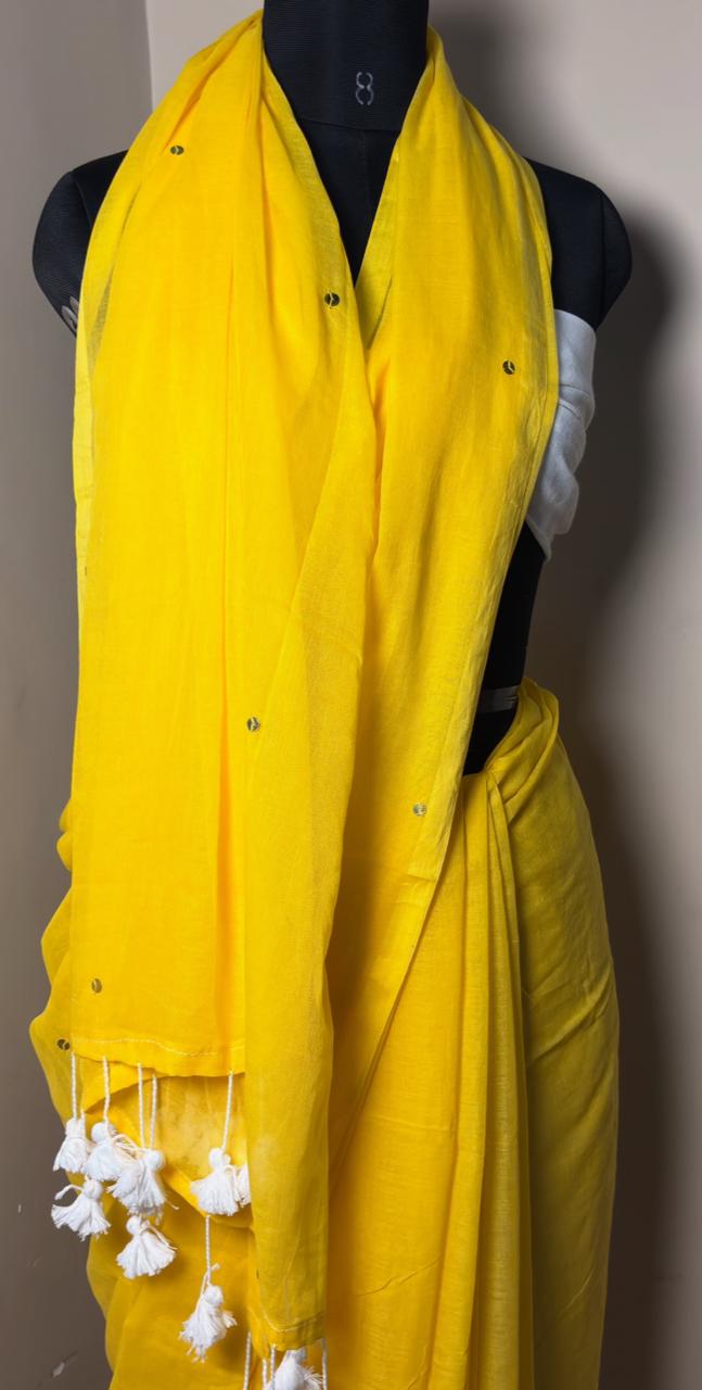 Sunshine Yellow Ombre Saree