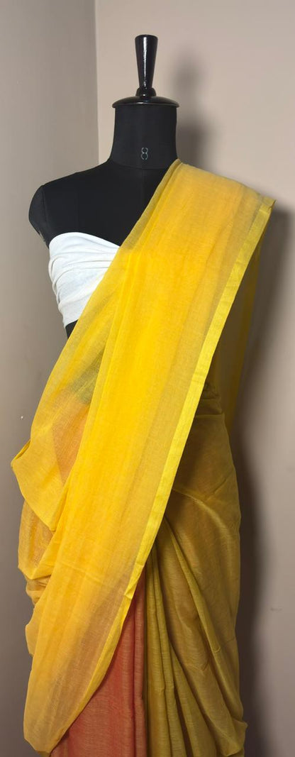 Sunshine Yellow Ombre Saree